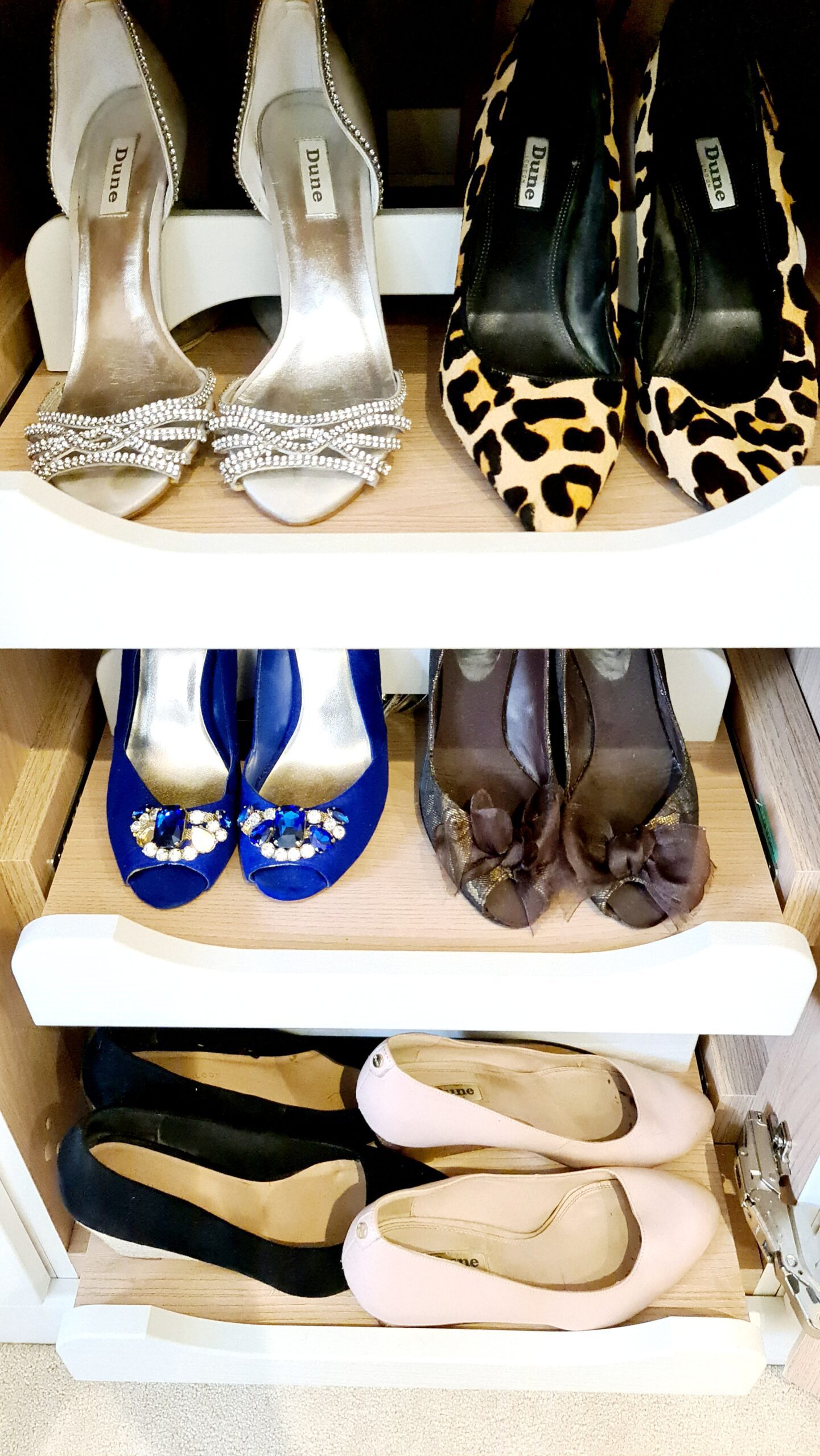 Picture of women's evening and work shoes on shelves