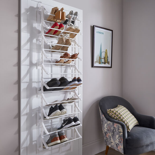 Picture of women's evening and work shoes on shelves